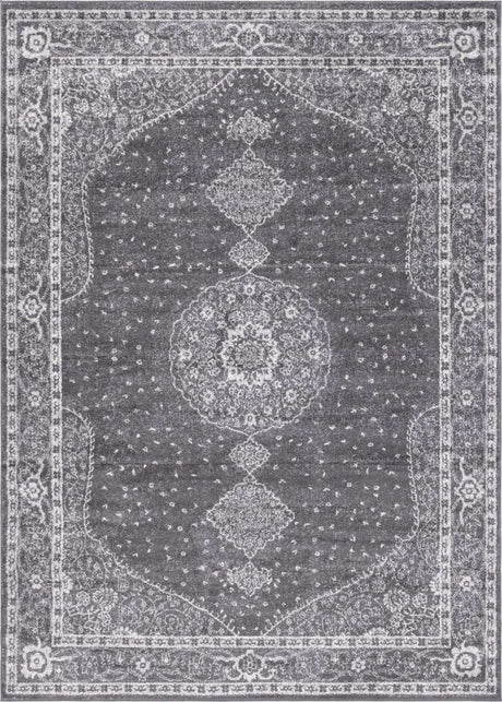 Dark Gray 7' 10 x 11' Bromley Rectangle Area Rug 100% Polypropylene With Cotton Backing Vintage Distressed Colorful Traditional Carpet for Living Dining Rooms Offices for Sale at Rug Engine