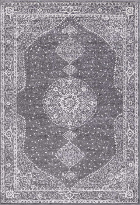 Dark Gray 7' 1 x 10' Bromley Rectangle Area Rug 100% Polypropylene With Cotton Backing Vintage Distressed Colorful Traditional Carpet for Living Dining Rooms Offices for Sale at Rug Engine