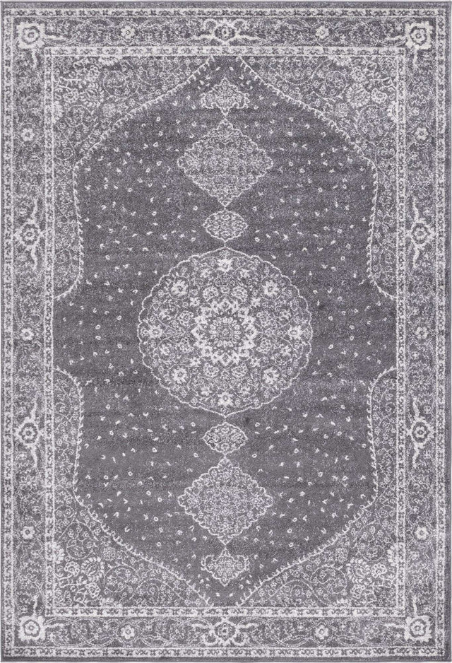 Dark Gray 7' 1 x 10' Bromley Rectangle Area Rug 100% Polypropylene With Cotton Backing Vintage Distressed Colorful Traditional Carpet for Living Dining Rooms Offices for Sale at Rug Engine