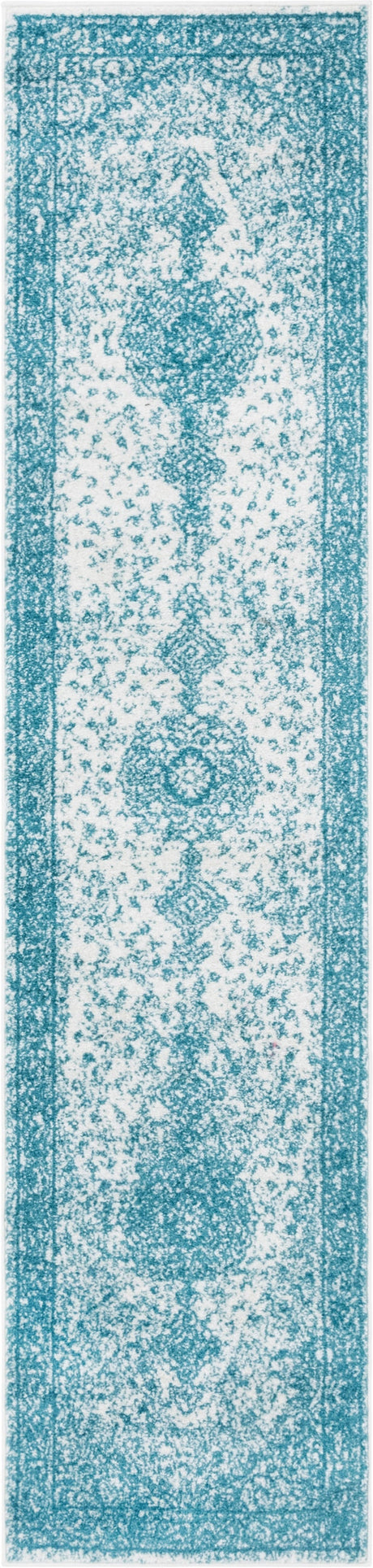 Turquoise 2' x 8' 8 Bromley Runner Area Rug 100% Polypropylene With Cotton Backing Vintage Distressed Colorful Traditional Carpet for Living Dining Rooms Offices for Sale at Rug Engine