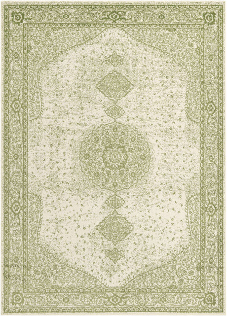 Green 7' 10 x 11' Bromley Rectangle Area Rug 100% Polypropylene With Cotton Backing Vintage Distressed Colorful Traditional Carpet for Living Dining Rooms Offices for Sale at Rug Engine