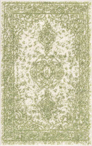 Green 2' x 3' 1 Bromley Rectangle Area Rug 100% Polypropylene With Cotton Backing Vintage Distressed Colorful Traditional Carpet for Living Dining Rooms Offices for Sale at Rug Engine
