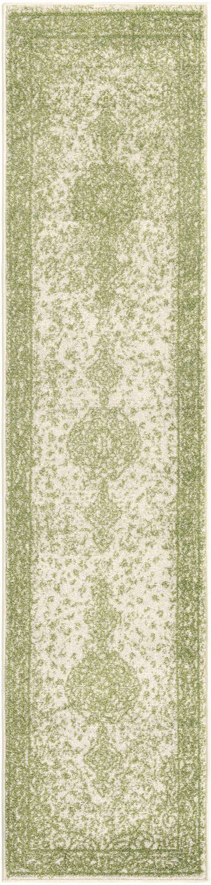 Green 2' x 8' 8 Bromley Runner Area Rug 100% Polypropylene With Cotton Backing Vintage Distressed Colorful Traditional Carpet for Living Dining Rooms Offices for Sale at Rug Engine