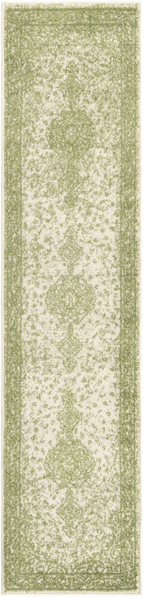 Green 2' x 8' 8 Bromley Runner Area Rug 100% Polypropylene With Cotton Backing Vintage Distressed Colorful Traditional Carpet for Living Dining Rooms Offices for Sale at Rug Engine