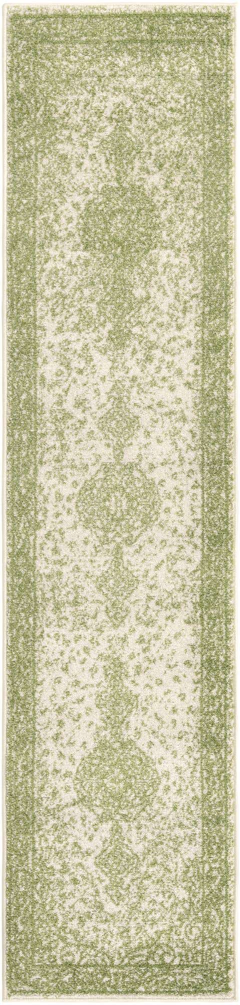 Green 2' x 8' 8 Bromley Runner Area Rug 100% Polypropylene With Cotton Backing Vintage Distressed Colorful Traditional Carpet for Living Dining Rooms Offices for Sale at Rug Engine