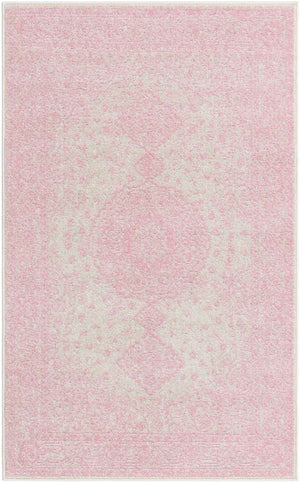 Pink 3' 1 x 5' 3 Bromley Rectangle Area Rug 100% Polypropylene With Cotton Backing Vintage Distressed Colorful Traditional Carpet for Living Dining Rooms Offices for Sale at Rug Engine
