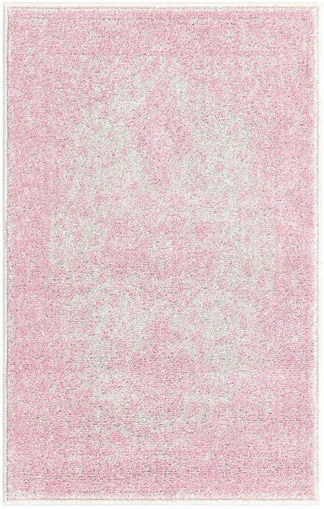 Pink 2' x 3' 1 Bromley Rectangle Area Rug 100% Polypropylene With Cotton Backing Vintage Distressed Colorful Traditional Carpet for Living Dining Rooms Offices for Sale at Rug Engine