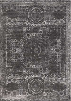 Dark Gray 7' 10 x 11' Bromley Rectangle Area Rug 100% Polypropylene With Cotton Backing Vintage Distressed Colorful Traditional Carpet for Living Dining Rooms Offices for Sale at Rug Engine