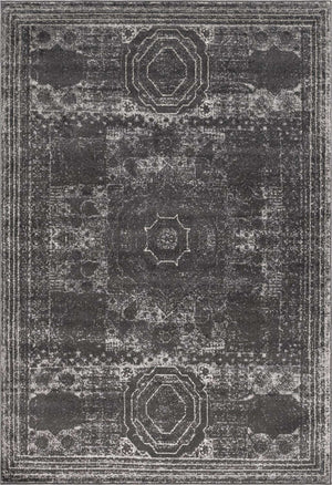 Dark Gray 7' 1 x 10' Bromley Rectangle Area Rug 100% Polypropylene With Cotton Backing Vintage Distressed Colorful Traditional Carpet for Living Dining Rooms Offices for Sale at Rug Engine
