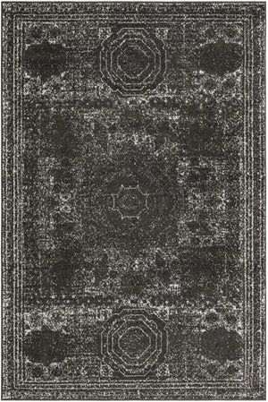 Dark Gray 6' 1 x 9' Bromley Rectangle Area Rug 100% Polypropylene With Cotton Backing Vintage Distressed Colorful Traditional Carpet for Living Dining Rooms Offices for Sale at Rug Engine