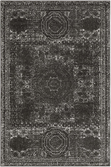 Dark Gray 6' 1 x 9' Bromley Rectangle Area Rug 100% Polypropylene With Cotton Backing Vintage Distressed Colorful Traditional Carpet for Living Dining Rooms Offices for Sale at Rug Engine