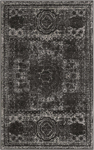 Dark Gray 3' 1 x 5' 3 Bromley Rectangle Area Rug 100% Polypropylene With Cotton Backing Vintage Distressed Colorful Traditional Carpet for Living Dining Rooms Offices for Sale at Rug Engine