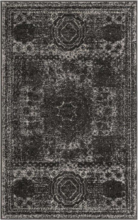 Dark Gray 3' 1 x 5' 3 Bromley Rectangle Area Rug 100% Polypropylene With Cotton Backing Vintage Distressed Colorful Traditional Carpet for Living Dining Rooms Offices for Sale at Rug Engine