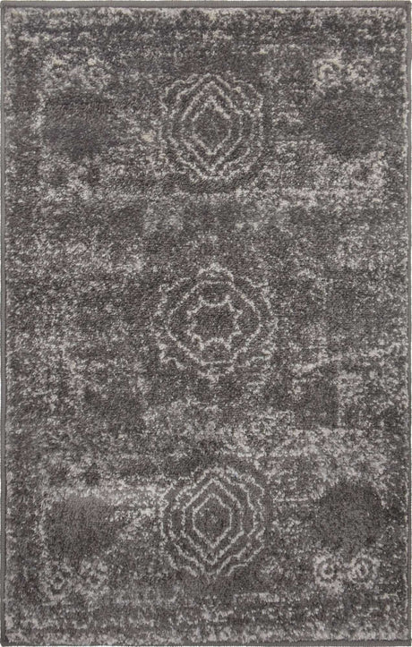 Dark Gray 2' x 3' 1 Bromley Rectangle Area Rug 100% Polypropylene With Cotton Backing Vintage Distressed Colorful Traditional Carpet for Living Dining Rooms Offices for Sale at Rug Engine