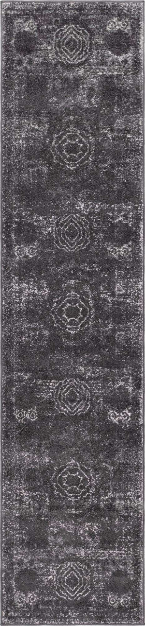 Dark Gray 2' x 9' Bromley Runner Area Rug 100% Polypropylene With Cotton Backing Vintage Distressed Colorful Traditional Carpet for Living Dining Rooms Offices for Sale at Rug Engine