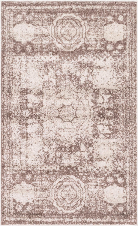 Light Brown 3' 3 x 5' 3 Bromley Rectangle Area Rug 100% Polypropylene With Cotton Backing Vintage Distressed Colorful Traditional Carpet for Living Dining Rooms Offices for Sale at Rug Engine
