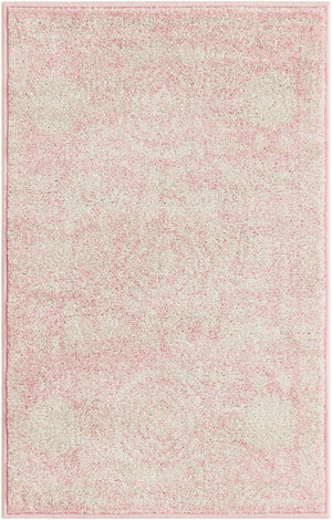 Pink 2' x 3' 1 Bromley Rectangle Area Rug 100% Polypropylene With Cotton Backing Vintage Distressed Colorful Traditional Carpet for Living Dining Rooms Offices for Sale at Rug Engine