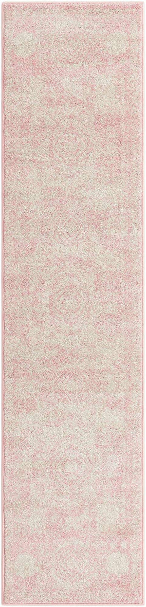 Pink 2' x 9' Bromley Runner Area Rug 100% Polypropylene With Cotton Backing Vintage Distressed Colorful Traditional Carpet for Living Dining Rooms Offices for Sale at Rug Engine