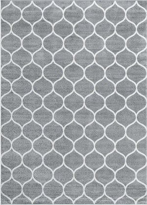 Light Gray 7' 10 x 11' Trellis Frieze Rectangle Area Rug Geometric Modern Unique Stain Resistant Easy Clean Carpet for Living, Dining, Bedrooms, Office for Sale at Rug Engine