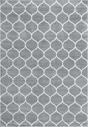 Light Gray 7' 1 x 10' Trellis Frieze Rectangle Area Rug Geometric Modern Unique Stain Resistant Easy Clean Carpet for Living, Dining, Bedrooms, Office for Sale at Rug Engine