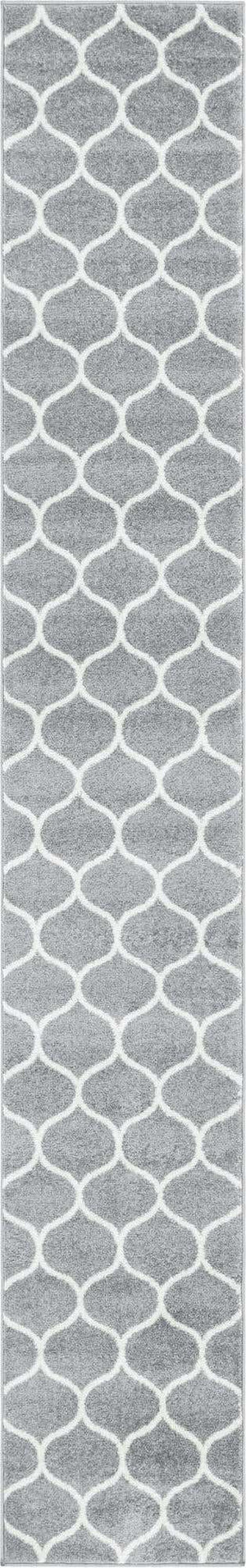 Light Gray 2' x 13' 1 Trellis Frieze Runner Area Rug Geometric Modern Unique Stain Resistant Easy Clean Carpet for Living, Dining, Bedrooms, Office for Sale at Rug Engine