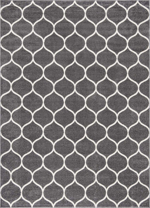 Dark Gray 7' 10 x 11' Trellis Frieze Rectangle Area Rug Geometric Modern Unique Stain Resistant Easy Clean Carpet for Living, Dining, Bedrooms, Office for Sale at Rug Engine