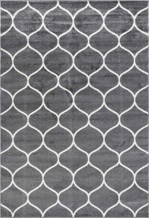 Dark Gray 7' 1 x 10' Trellis Frieze Rectangle Area Rug Geometric Modern Unique Stain Resistant Easy Clean Carpet for Living, Dining, Bedrooms, Office for Sale at Rug Engine