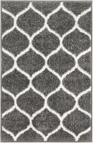 Dark Gray 2' x 3' 1 Trellis Frieze Rectangle Area Rug Geometric Modern Unique Stain Resistant Easy Clean Carpet for Living, Dining, Bedrooms, Office for Sale at Rug Engine