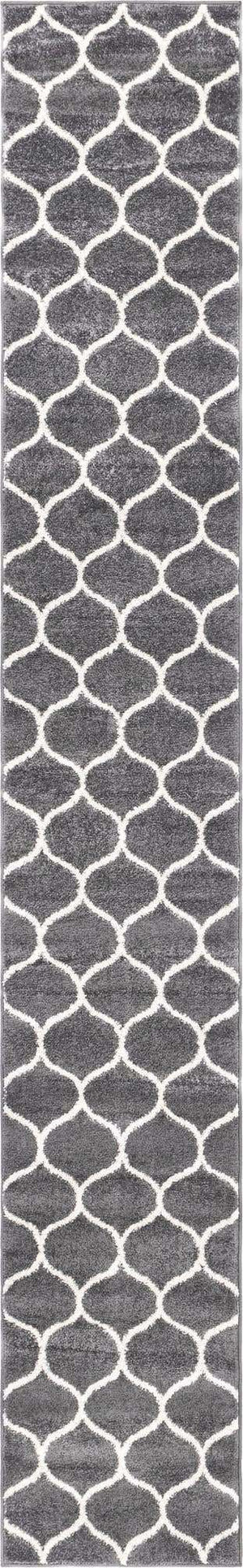 Dark Gray 2' x 13' 1 Trellis Frieze Runner Area Rug Geometric Modern Unique Stain Resistant Easy Clean Carpet for Living, Dining, Bedrooms, Office for Sale at Rug Engine