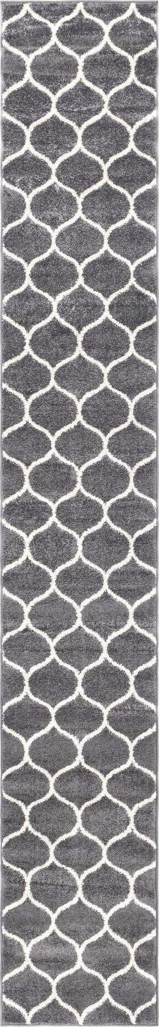 Dark Gray 2' x 13' 1 Trellis Frieze Runner Area Rug Geometric Modern Unique Stain Resistant Easy Clean Carpet for Living, Dining, Bedrooms, Office for Sale at Rug Engine
