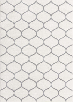 Ivory 10' x 14' 1 Trellis Frieze Rectangle Area Rug Geometric Modern Unique Stain Resistant Easy Clean Carpet for Living, Dining, Bedrooms, Office for Sale at Rug Engine