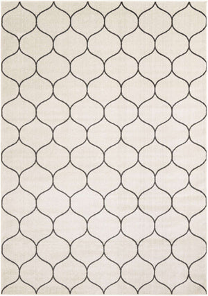 Ivory 7' 10 x 11' Trellis Frieze Rectangle Area Rug Geometric Modern Unique Stain Resistant Easy Clean Carpet for Living, Dining, Bedrooms, Office for Sale at Rug Engine