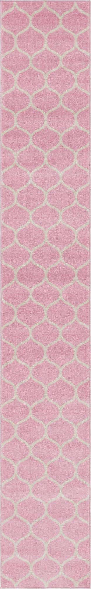 Light Pink 2' x 13' 1 Trellis Frieze Runner Area Rug Geometric Modern Unique Stain Resistant Easy Clean Carpet for Living, Dining, Bedrooms, Office for Sale at Rug Engine