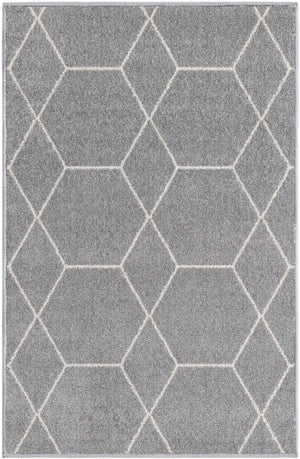 Light Gray 2' x 3' 1 Trellis Frieze Rectangle Area Rug Geometric Modern Unique Stain Resistant Easy Clean Carpet for Living, Dining, Bedrooms, Office for Sale at Rug Engine