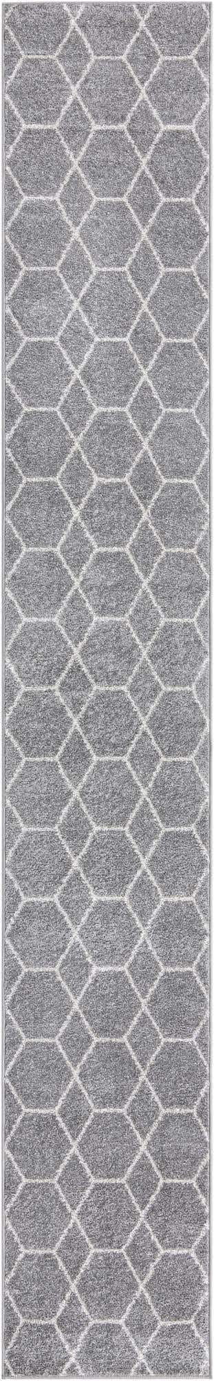 Light Gray 2' x 13' 1 Trellis Frieze Runner Area Rug Geometric Modern Unique Stain Resistant Easy Clean Carpet for Living, Dining, Bedrooms, Office for Sale at Rug Engine