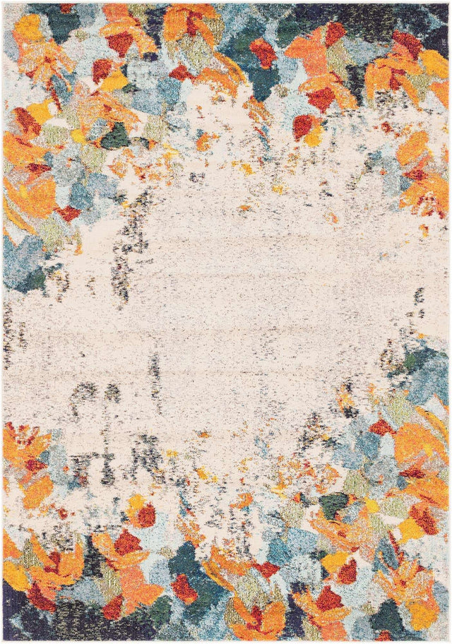 Multicolor 7' 1 x 10' Chromatic Rectangle Area Rug 100% Polypropylene With Cotton Backing Abstract Modern Colorful Carpet Mat for Home Decor & Interior Design for Sale at Rug Engine