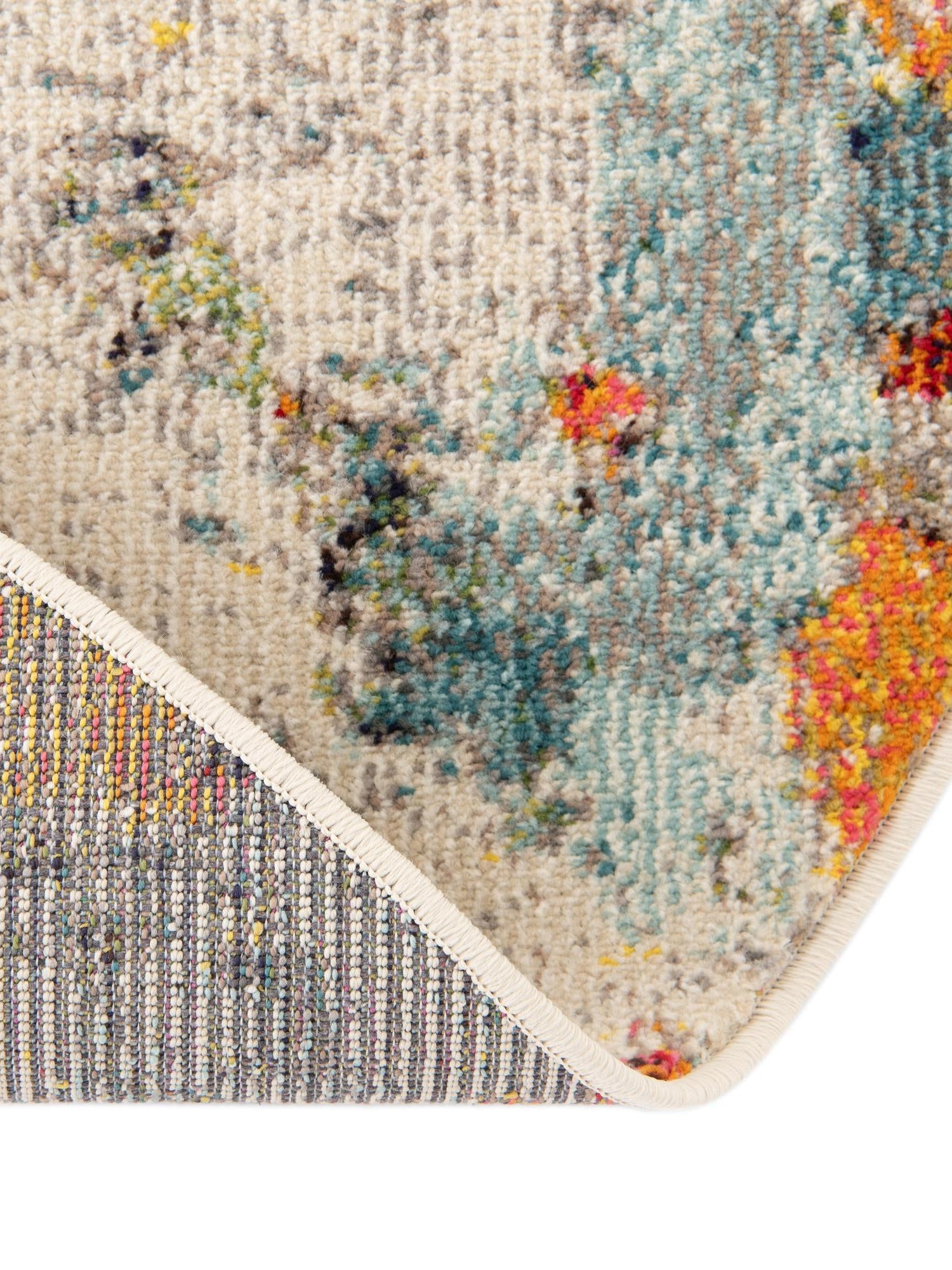 Multicolor 8' x 8' Chromatic Round Area Rug 100% Polypropylene With Cotton Backing Abstract Modern Colorful Carpet Mat for Home Decor & Interior Design for Sale at Rug Engine