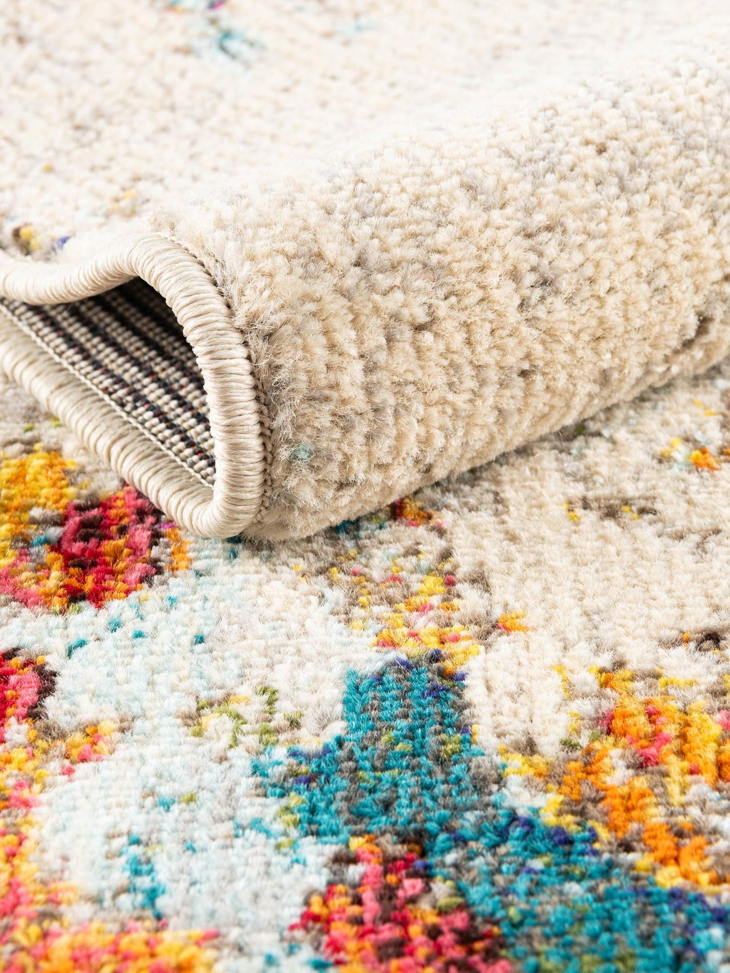 Multicolor 9' x 12' Chromatic Rectangle Area Rug 100% Polypropylene With Cotton Backing Abstract Modern Colorful Carpet Mat for Home Decor & Interior Design for Sale at Rug Engine