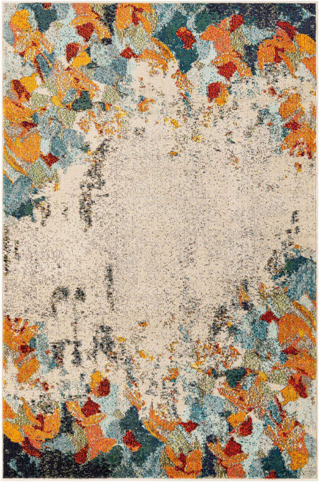 Multicolor 4' x 6' Chromatic Rectangle Area Rug 100% Polypropylene With Cotton Backing Abstract Modern Colorful Carpet Mat for Home Decor & Interior Design for Sale at Rug Engine