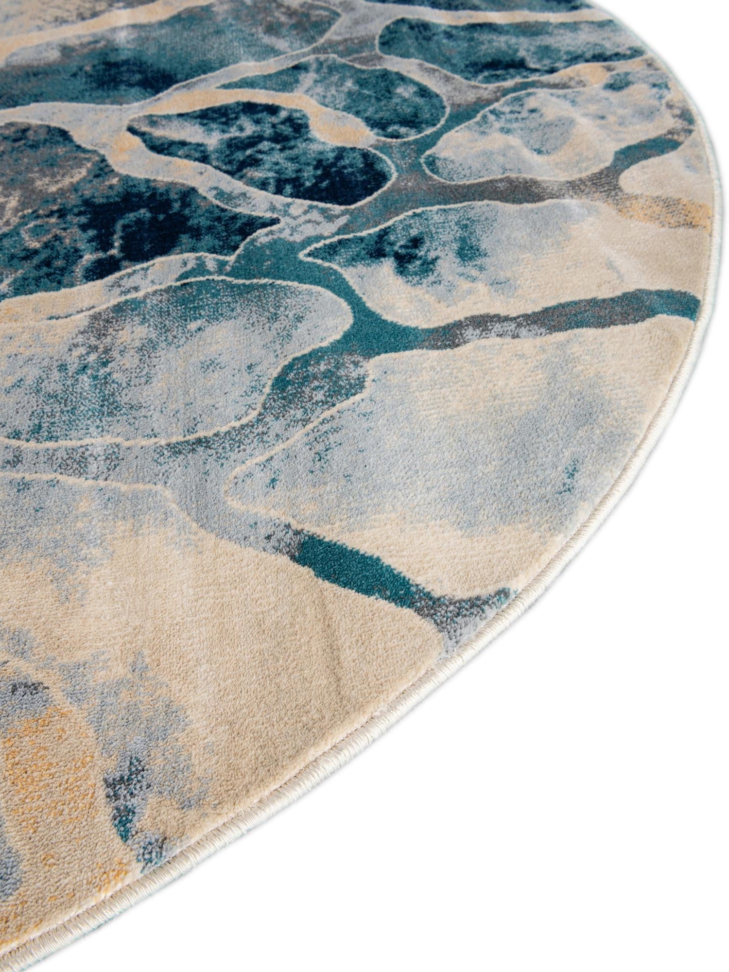 Navy Blue 10' x 10' Mystic Round Area Rug 100% Polypropylene Abstract Modern Carpet for Living Rooms, Dining, Bedrooms, Office for Sale at Rug Engine