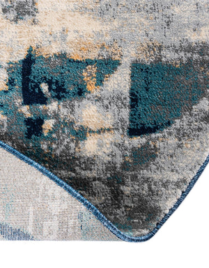 Navy Blue 5' x 5' Mystic Round Area Rug 100% Polypropylene Abstract Modern Carpet for Living Rooms, Dining, Bedrooms, Office for Sale at Rug Engine