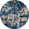 Navy Blue 5' x 5' Mystic Round Area Rug 100% Polypropylene Abstract Modern Carpet for Living Rooms, Dining, Bedrooms, Office for Sale at Rug Engine