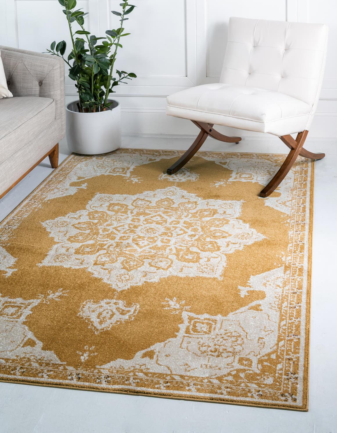 Yellow 2' 2 x 3' 1 Utopia Rectangle Area Rug Traditional Vintage Persian Inspired Vivid Color Durable Carpet for Unique Interiors for Sale at Rug Engine