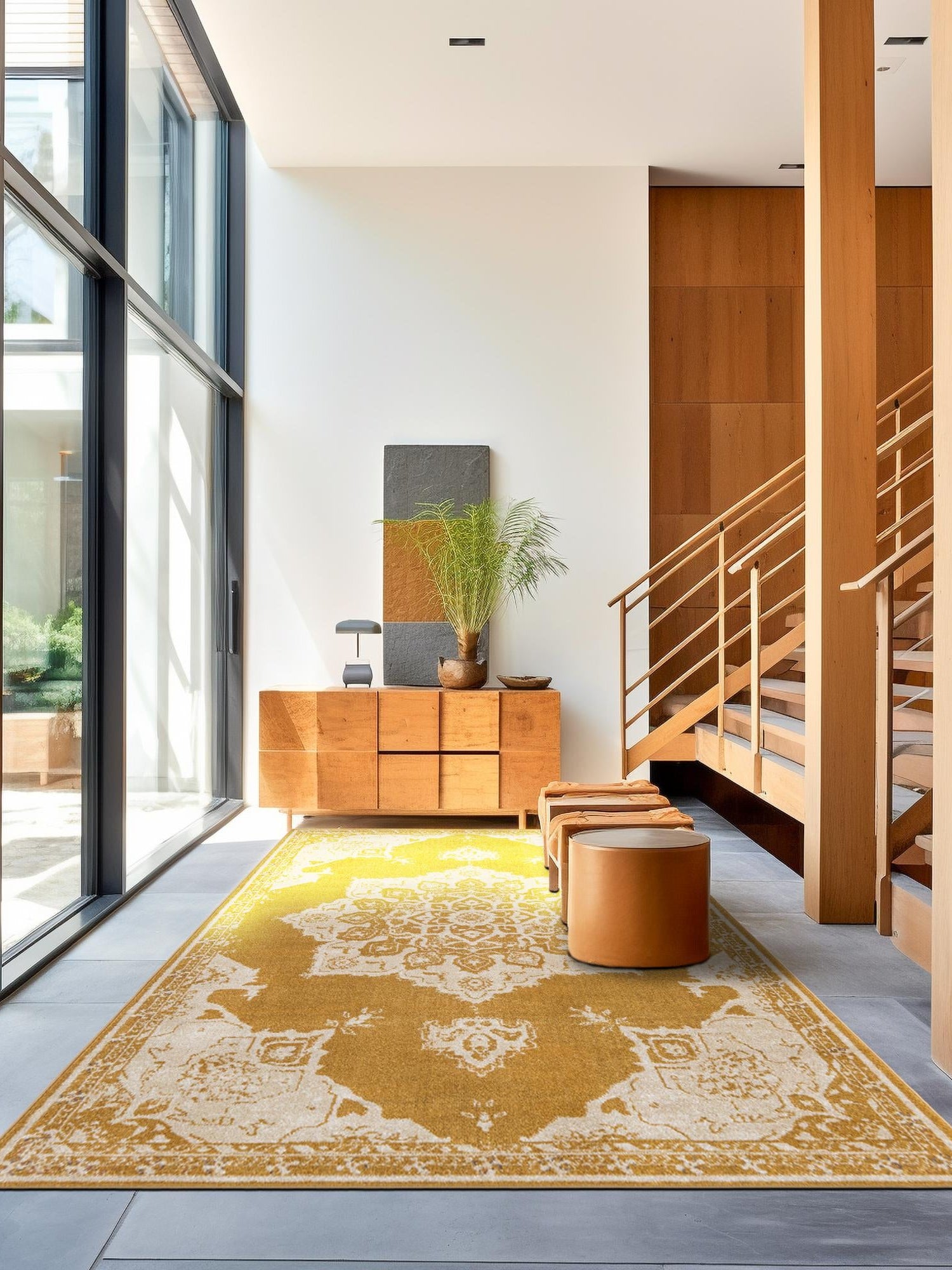 Yellow 8' x 10' Utopia Rectangle Area Rug Traditional Vintage Persian Inspired Vivid Color Durable Carpet for Unique Interiors for Sale at Rug Engine