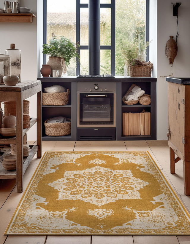 Yellow 2' 2 x 3' 1 Utopia Rectangle Area Rug Traditional Vintage Persian Inspired Vivid Color Durable Carpet for Unique Interiors for Sale at Rug Engine