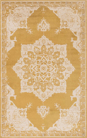 Yellow 5' x 8' Utopia Rectangle Area Rug Traditional Vintage Persian Inspired Vivid Color Durable Carpet for Unique Interiors for Sale at Rug Engine