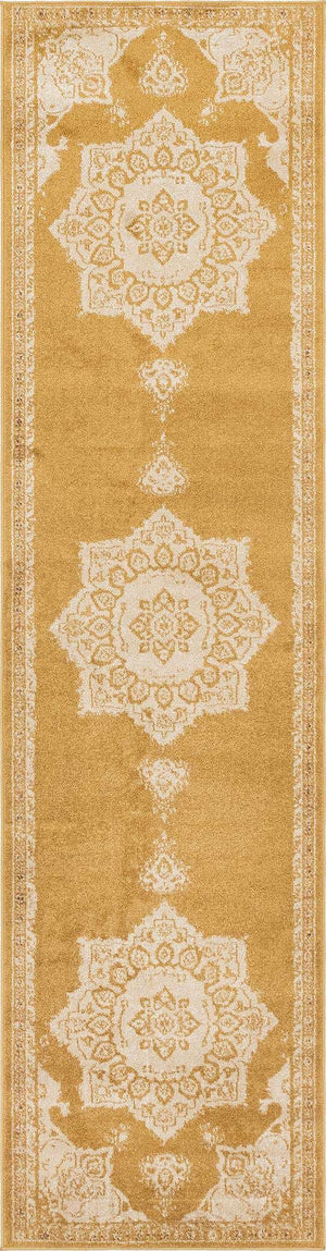 Yellow 2' 7 x 10' Utopia Runner Area Rug Traditional Vintage Persian Inspired Vivid Color Durable Carpet for Unique Interiors for Sale at Rug Engine