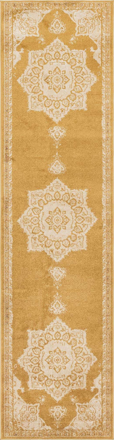 Yellow 2' 7 x 10' Utopia Runner Area Rug Traditional Vintage Persian Inspired Vivid Color Durable Carpet for Unique Interiors for Sale at Rug Engine
