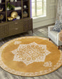 Yellow 4' 1 x 4' 1 Utopia Round Area Rug Traditional Vintage Persian Inspired Vivid Color Durable Carpet for Unique Interiors for Sale at Rug Engine