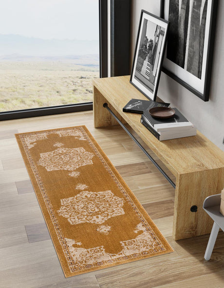 Yellow 2' x 6' Utopia Runner Area Rug Traditional Vintage Persian Inspired Vivid Color Durable Carpet for Unique Interiors for Sale at Rug Engine